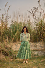 Load image into Gallery viewer, the Godet Skirt - green butis