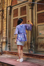 Load image into Gallery viewer, the CELERY top - purple jaal block printed