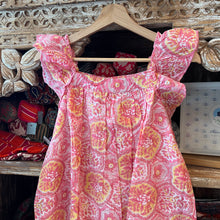 Load image into Gallery viewer, Kids A-line Dress with ruffled sleeves - pink yellow floral
