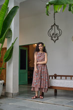 Load image into Gallery viewer, the KAFFIR midi - brown with red and pink floral