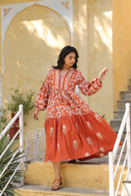 Load image into Gallery viewer, The WASABI midi - terracotta floral