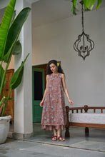Load image into Gallery viewer, the KAFFIR midi - brown with red and pink floral