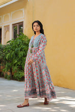 Load image into Gallery viewer, The Thyme Dress - turquoise blue & pink butis