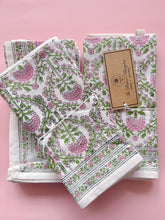 Load image into Gallery viewer, RANI/Napkins - block printed PINK (set of 6)