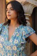 Load image into Gallery viewer, the CILANTRO midi - green with yellow floral