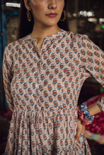 Load image into Gallery viewer, the CUMIN dress - soft grey with orange buti
