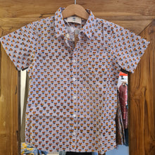 Load image into Gallery viewer, Boys Short-sleeves Shirt - grey with orange buti