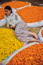 Load image into Gallery viewer, Rhubarb flared culottes - grey with orange floral
