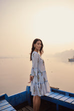 Load image into Gallery viewer, the STEVIA dress - blue stripes with buta