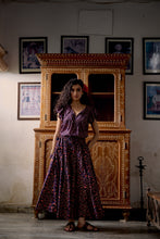 Load image into Gallery viewer, The Godet Skirt - vintage navy and red floral