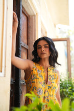 Load image into Gallery viewer, BORAGE MIDI dress - yellow floral jaal
