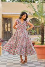 Load image into Gallery viewer, the CILANTRO midi - turquoise blue w/ pink butis