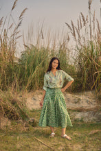 Load image into Gallery viewer, the Godet Skirt - green butis