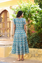 Load image into Gallery viewer, the CILANTRO midi - green with yellow floral