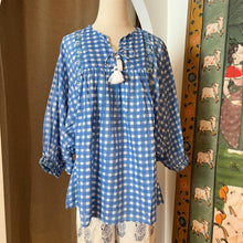 Load image into Gallery viewer, the NUTMEG top - blue checks