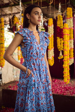 Load image into Gallery viewer, CILANTRO midi - Blue & red floral