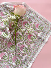Load image into Gallery viewer, RANI/Napkins - block printed PINK (set of 6)