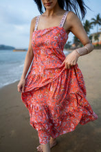 Load image into Gallery viewer, the SENF maxi - apricot w/ pink floral