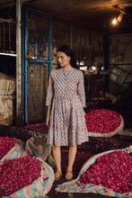 Load image into Gallery viewer, the CUMIN dress - soft grey with orange buti