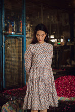 Load image into Gallery viewer, the CUMIN dress - soft grey with orange buti