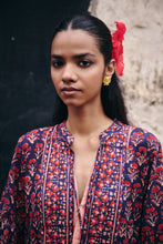 Load image into Gallery viewer, The WASABI midi - vintage NAVY with red butis