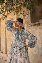 Load image into Gallery viewer, the WASABI midi - white & blue floral