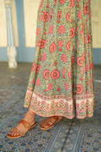 Load image into Gallery viewer, The JAIPUR maxi - green with soft pink floral