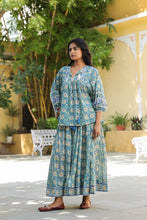 Load image into Gallery viewer, the Panelled skirt with pockets - green floral