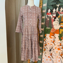 Load image into Gallery viewer, the CUMIN dress - soft brown w/ white floral