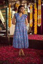 Load image into Gallery viewer, CILANTRO midi - Blue & red floral