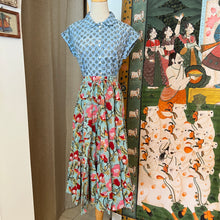 Load image into Gallery viewer, the Godet Skirt - blue & red floral