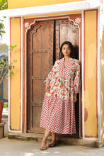 Load image into Gallery viewer, The WASABI midi - White with red and green floral