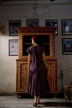 Load image into Gallery viewer, The Godet Skirt - vintage navy and red floral