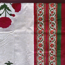 Load image into Gallery viewer, 6 seater Table cloth - block printed cream with Mughal buta