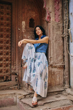 Load image into Gallery viewer, the TIERED skirt - blue stripes