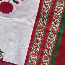Load image into Gallery viewer, 6 seater Table cloth - block printed cream with Mughal buta