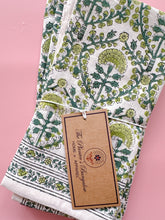 Load image into Gallery viewer, RANI/Napkins - block printed GREEN (set of 6)