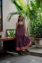 Load image into Gallery viewer, the BAY maxi dress - vintage NAVY with red butis