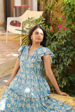 Load image into Gallery viewer, the CILANTRO midi - green with yellow floral