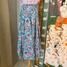 Load image into Gallery viewer, Godet Skirt - soft blue & pink floral