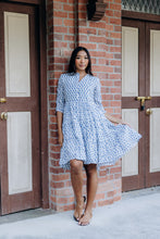 Load image into Gallery viewer, the CUMIN dress - white with blue buti
