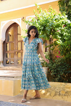 Load image into Gallery viewer, the CILANTRO midi - green with yellow floral