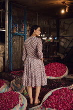 Load image into Gallery viewer, the CUMIN dress - soft grey with orange buti