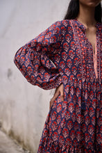 Load image into Gallery viewer, The WASABI midi - vintage NAVY with red butis