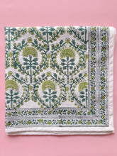 Load image into Gallery viewer, RANI/Napkins - block printed GREEN (set of 6)