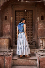 Load image into Gallery viewer, the TIERED skirt - blue stripes