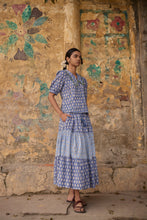 Load image into Gallery viewer, the LEMON top - Blue with green trimming