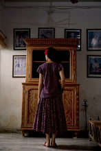 Load image into Gallery viewer, The Godet Skirt - vintage navy and red floral