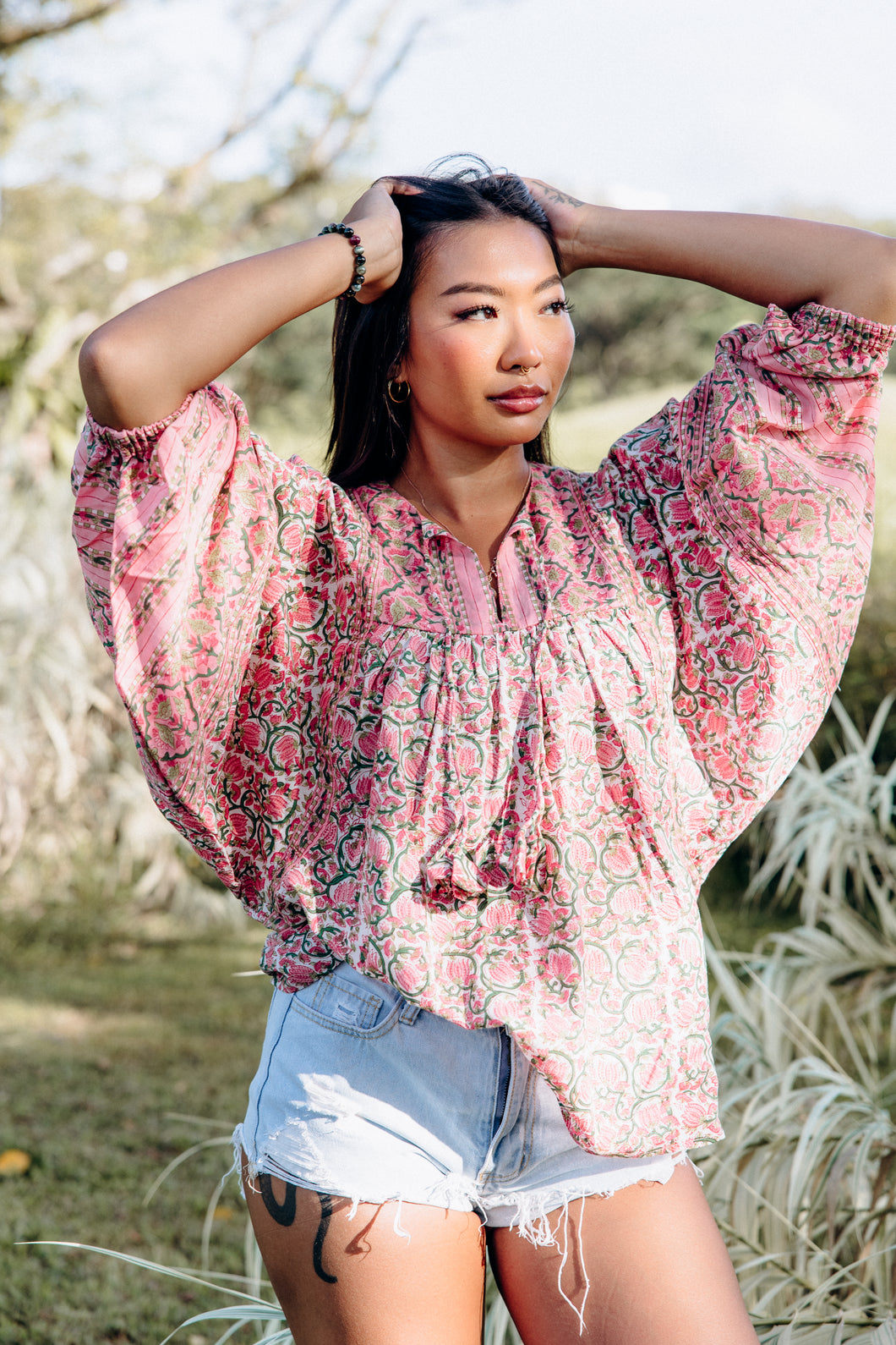 the MINT top - pink floral
