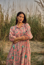 Load image into Gallery viewer, the NUTMEG midi - pink pastels floral with lurex